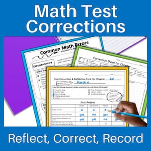 Math Test Corrections, Retake, and Reflection | Growth Mindset
