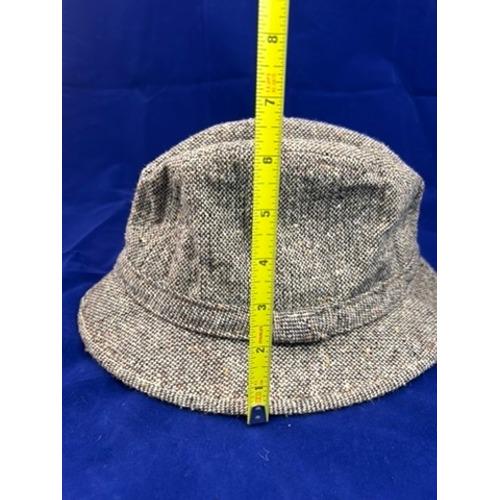Vintage Verotricot Women’s Tweed Cloche Bucket Hat Brown Satin Ribbon Retro 70s Vintage 70s Tweed Bucket Hat Women Beige Wool Cloche Style  main image 3