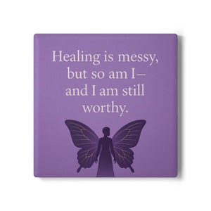 Butterfly Ceramic Coaster: Inspirational Home Decor, Self-Care Gift