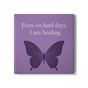 Butterfly Ceramic Coaster: Positive Quote, Mindfulness Gift