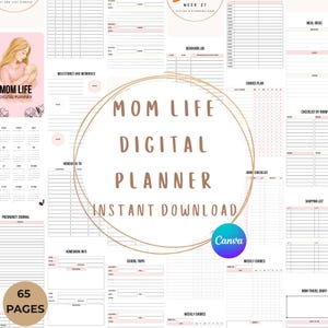 Busy Mom Planner Digital Templates, Mom Planner Life Organizer, Weekly Mom Planner, Life Organizer, Editable Task, Mom Planner Printable