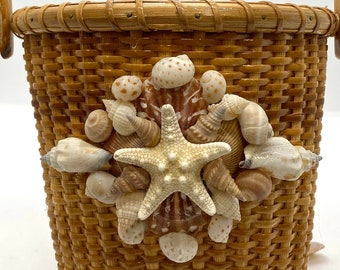 Lovely, Nantucket Style Wall Pocket Embellished With Seashells, Home Decor, Ocean, Coastal, Nautical, All Occasion Gift