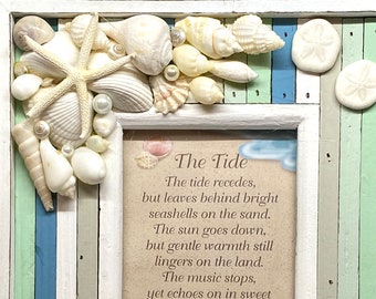 Very Beachy Multicolor Seashell Picture Frame, Coastal, Beach, Nautical, Tropical, Home Decor, All Occasion Gift