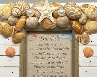 Beautiful Seashell Picture Frame, Coastal, Beach, Nautical, Seaside, Home Decor, All Occasion Gift