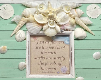 Beautiful Pastel Green Seashell Picture Frame, Coastal, Beach, Nautical, Home Decor, All Occasion Gift