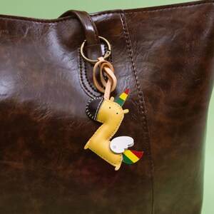 Handcrafted UNICORN Leather Charm, Cute Animal Keychain, Purse Charm, Bag Charm, Gift For Her Him, Birthday Gift
