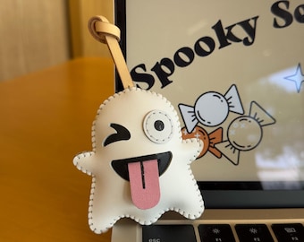 Bolso de cuero con dije de fantasma, dije de fantasma para bolso de Halloween, accesorio de bolso espeluznante y adorable, accesorio para bolso de mano otoñal, regalo para niños, ella y él