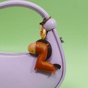 Handcrafted HORSE Leather Charm, Cute Animal Keychain, Purse Charm, Bag Charm, Gift For Her Him, Birthday Gift