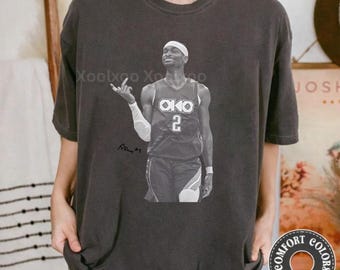 Vintage 90s Shai Gilgeous-Alexander Basketball Graphic Tee Game Day Gift For Fan