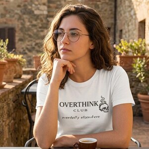Overthink Club Skull T-Shirt – Mentally Elsewhere Dark Academia Tee image 3