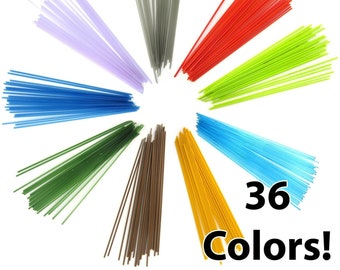 1mm Stringer Sample Tubes (about 20 pieces, 4.5 inches long) COE 90 Bullseye Glass - 36 Colors!