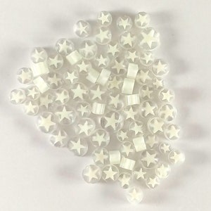 White Star Murrine, 0.5 oz Precut, 90 COE Fusable Glass Murrini Millefiori - 12104