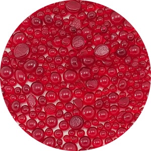 Bolas de Frit Transparentes Vermelhas - saco de 0,5oz, COE 90 Bullseye Fusible Glass - FB1122