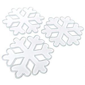 Clear Snowflakes, 3" Tall Precut Fusible COE 96 Glass - Set of 3, 3-inches