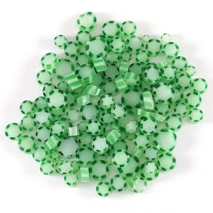 Green Peppermint Murrine, 0.5 oz Precut, 96 COE Fusable Glass Murrini Millefiori - 13102-96