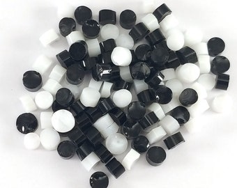 Surtido de puntos blancos y negros - COE 96 Vidrio fusible Oceanside - ASRT-D-BW-96