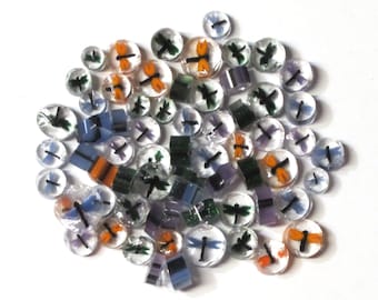 Dragonfly Assortment, 0.5 oz Precut, 90 COE Fusable Glass Murrine Murrini Millefiori - ASRT-DF