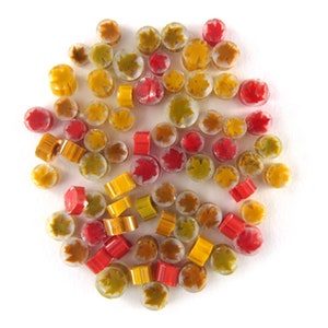 Autumn Leaves Assortment, 0.5 oz Precut, 90 COE Fusable Glass Murrine Murrini Millefiori - ASRT-AL