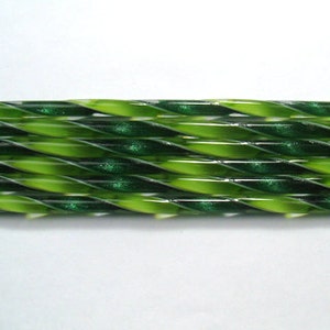 Aventurine Green and Spring Green Ribbon COE 90 Zanfirico Cane C231 - One 12" Cane