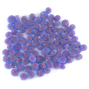 Chinese Bellflower Murrine (Pink on Blue), 0.5 oz Precut, 90 COE Fusable Glass Murrini Millefiori - 1102