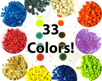 6mm Glass Dots - COE 90 Bullseye Glass - 33 Colors!