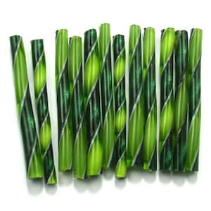 Aventurine Green and Spring Green Ribbon COE 90 Zanfirico Cane C231 Shorts