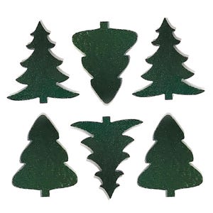 Glass Christmas Trees, Set of 3, 3 inches tall - COE 96 Precut Fusible Glass Aventurine Green
