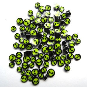 Alien Murrine, 0.5 oz Precut, 90 COE Fusable Glass Murrini Millefiori - 18101