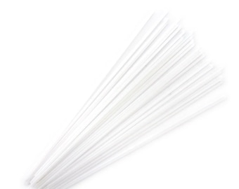 Dense White Opalescent COE 90 Bullseye Glass Stringer Sample S-0113-BE