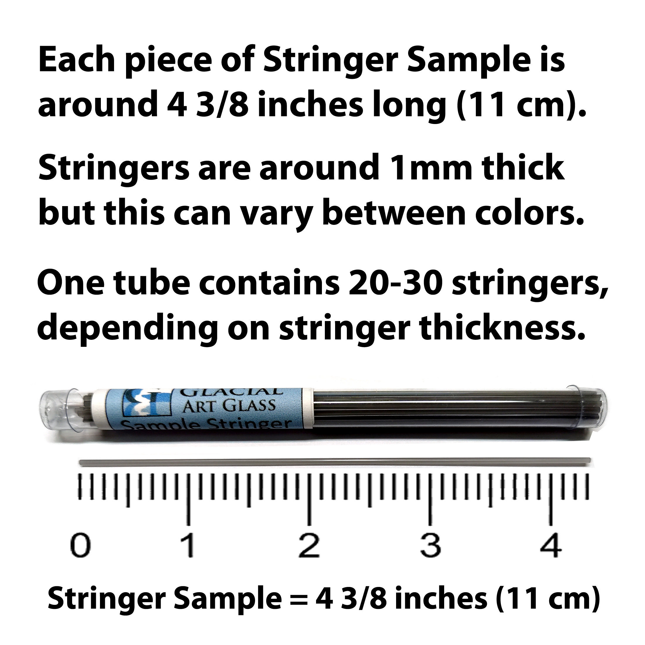 1mm Stringer Sample Tubes (about 20 Pieces, 4.5 Inches Long) COE 90 ...