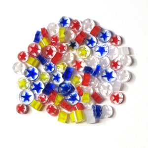 Star Assortment, 0.5 oz Precut, 96 COE Fusable Glass Murrine Murrini Millefiori - ASRT-S-96