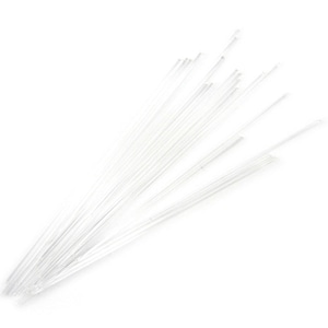 May include: A bundle of clear, thin, glass rods. The rods are approximately 12 inches long and are bundled together.