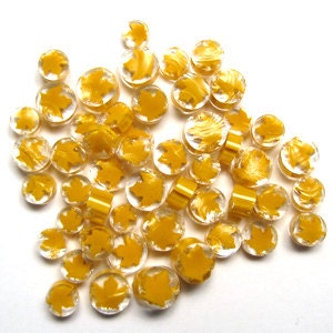 Maple Leaf Murrine (Pumpkin Orange), 0.5 oz Precut, 90 COE Fusable Glass Murrini Millefiori - 7105