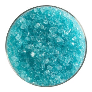 Frita de vidro transparente azul-aqua pálido Bullseye grosso COE 90 fusível