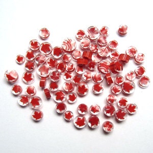 AhornBlatt Murrine (Rot), 0,5 oz Vorschnitt, 90 COE Verschmolzenes Glas Murrini Millefiori - 7103