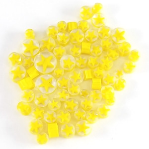 Yellow Star Murrine, 0.5 oz Precut, 90 COE Fusable Glass Murrini Millefiori - 12102