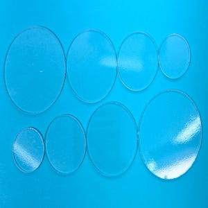 Glass Ovals Clear Fusible Blanks - COE 96 Glass - 4 Sizes Available, 1 Easy Price!