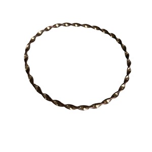 Vintage Twisted Metal Bangle Bracelet Y2K Patina Brass Tone Statement Cuff 2000s