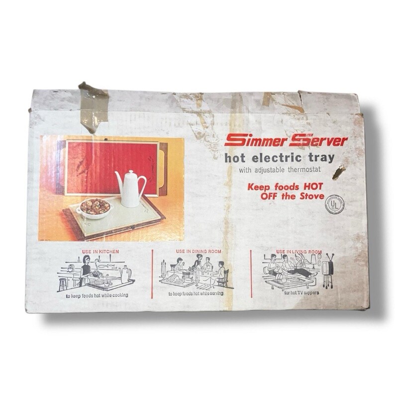 Vintage Simmer Server Hot Electric Tray – Red & Woodgrain, Working! - Etsy
