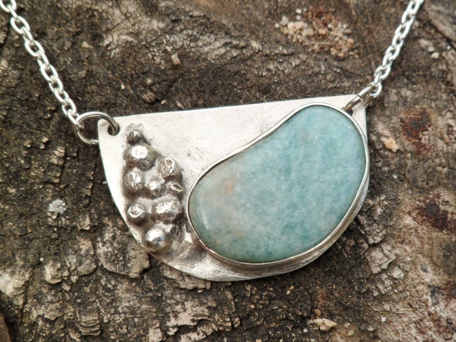 Amazonite Necklace. Sterling Silver and Amazonite Necklace. - Etsy