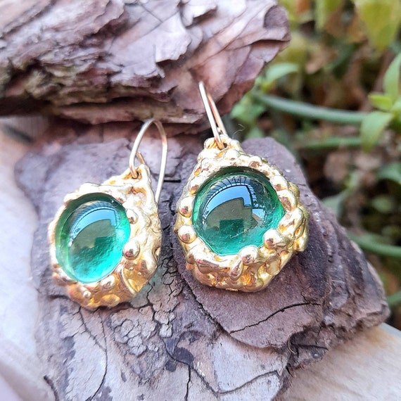 Orecchini Millefiori In Vetro Di Murano Autentico: Cornice Oro, Fatti A Mano In Italia
