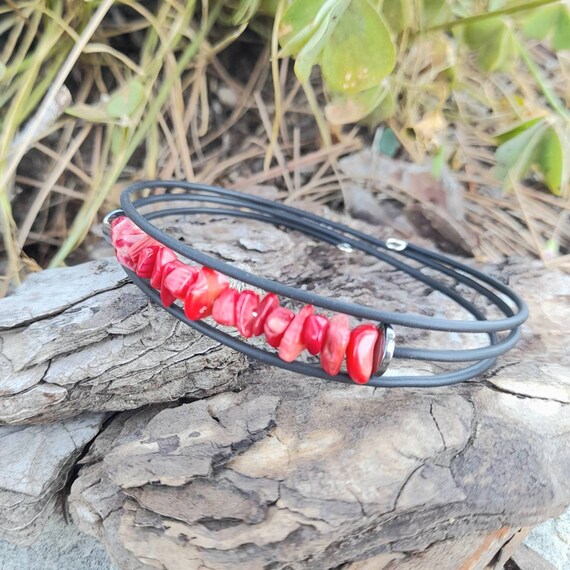 Bracelet Vintage Brins De Corail Pour Enfant - Rouge, Fermoir Fonctionnel