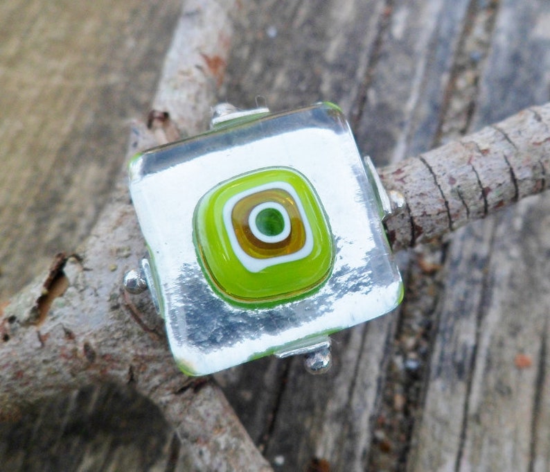 Fused Glass. Green Glass Ring. Handmade Fused Glass Ring. Etsy