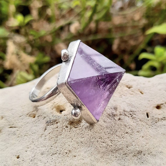 African Amethyst Ring Size: 7