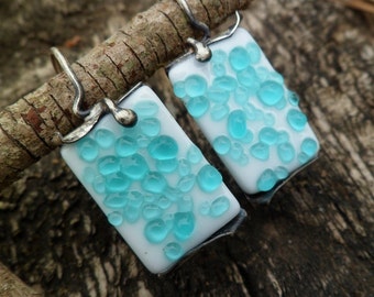 Murano Glass Drop Earrings: Handmade Tack Fusing Jewelry