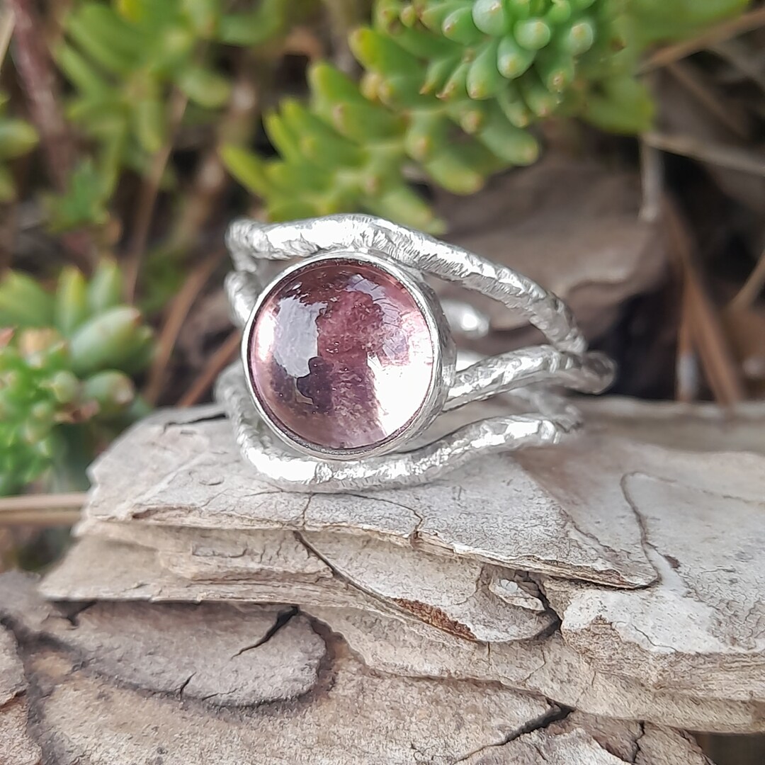 Bague en verre fusionné bague artisanale en argent de Murano