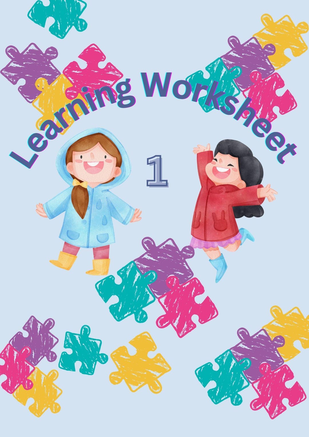 Learning Worksheet for Children Age 4 to 7 Years Old in 44 Pages - Etsy