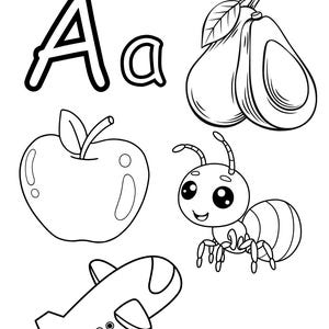 Coloriage de l&#39;alphabet à imprimer pour adultes, téléchargement immédiat au format PDF, article le plus vendu