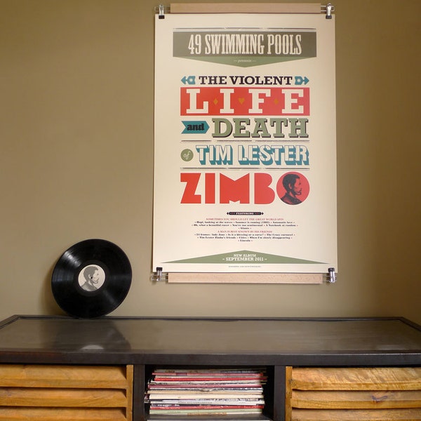 Screenprint Rock poster "49 swimming Pools"