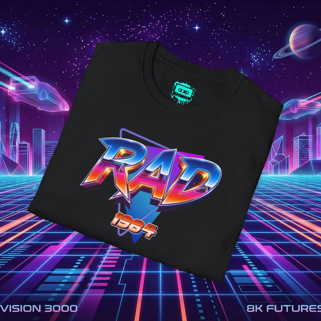 RAD 1984 80s Nostalgia 3D Typography T-shirt | Retro Vintage Design - Etsy